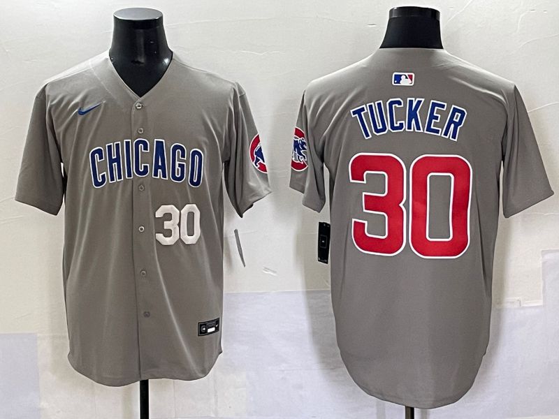 Men 2025 Chicago Cubs #30 Tucker Grey Game Nike MLB Jersey style 7032->chicago cubs->MLB Jersey